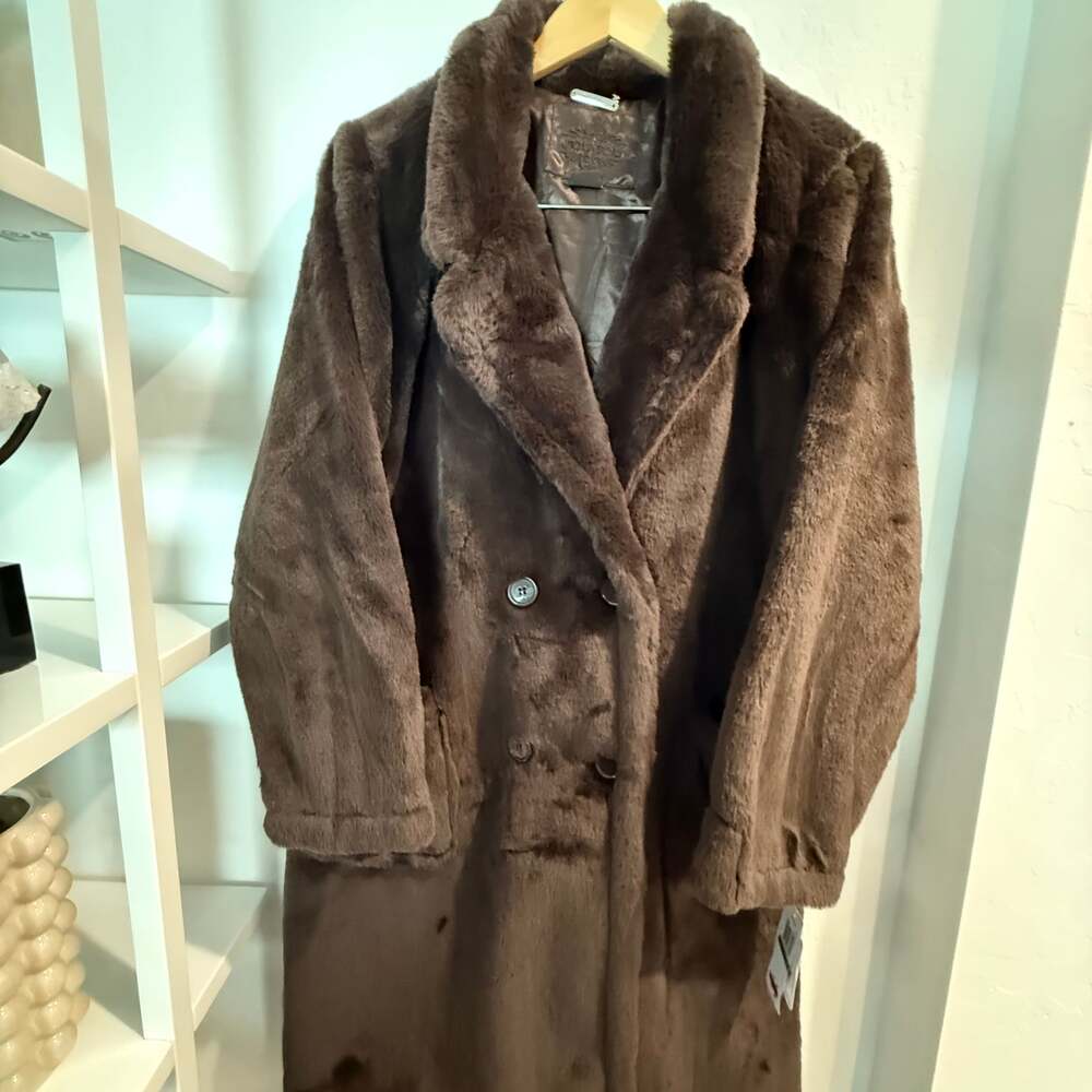 Jou Jou Juniors' Faux-Fur Double-Breasted Coat, Created for Macy's - Macy's